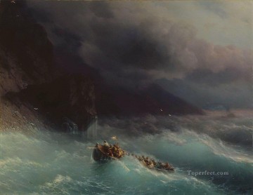 monochrome black white Painting - the shipwreck on black sea 1873 Romantic Ivan Aivazovsky Russian
